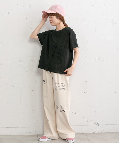 POU DOU DOU(プードゥドゥ)の「フロントレースタックプルオーバー(Tシャツ/カットソー・レディース・ブラック/オフホワイト・M)」の20枚目の写真