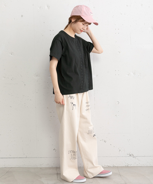 POU DOU DOU(プードゥドゥ)の「フロントレースタックプルオーバー(Tシャツ/カットソー・レディース・ブラック/オフホワイト・M)」の21枚目の写真