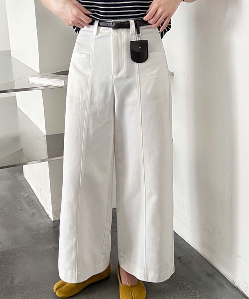Lace Ladies(レースレディース)の「ベルトポーチ付き ハイウエスト ストレート ワイド パンツ(その他パンツ・レディース・ブラック/アイボリー/ネイビー・XL/M/S)」の13枚目の写真