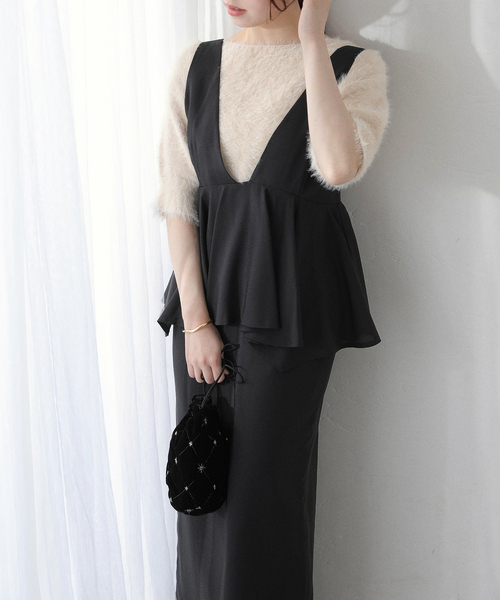 La TOTALITE（ラトータリテ）の「【洗える】ペプラムレイヤードワンピース（ワンピース・レディース・ブラック/ウッド・38/36）」の17枚目の写真