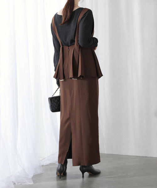 La TOTALITE（ラトータリテ）の「【洗える】ペプラムレイヤードワンピース（ワンピース・レディース・ブラック/ウッド・38/36）」の18枚目の写真