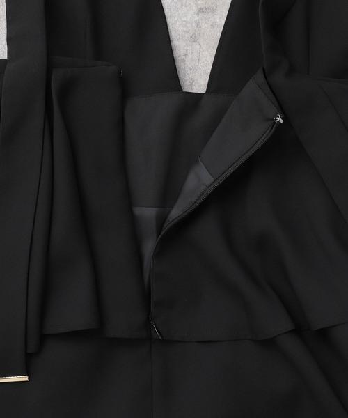 La TOTALITE（ラトータリテ）の「【洗える】ペプラムレイヤードワンピース（ワンピース・レディース・ブラック/ウッド・38/36）」の12枚目の写真