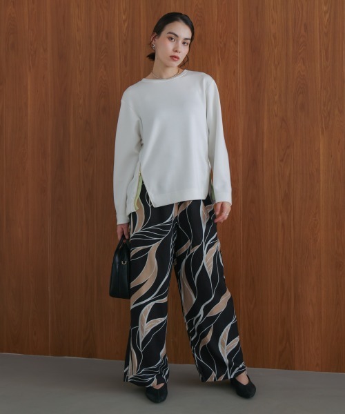 Bou Jeloud（ブージュルード）の「シルキーダンボールサイドファスナープルオーバー（スウェット・レディース・オフホワイト/杢グレー/ブラック/オレンジ・FREE）」の6枚目の写真