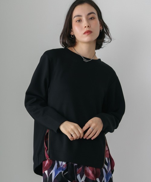 Bou Jeloud（ブージュルード）の「シルキーダンボールサイドファスナープルオーバー（スウェット・レディース・オフホワイト/杢グレー/ブラック/オレンジ・FREE）」の14枚目の写真