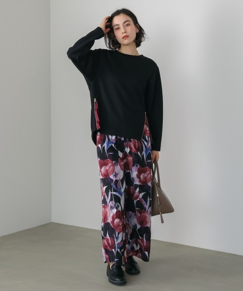 Bou Jeloud（ブージュルード）の「シルキーダンボールサイドファスナープルオーバー（スウェット・レディース・オフホワイト/杢グレー/ブラック/オレンジ・FREE）」の15枚目の写真