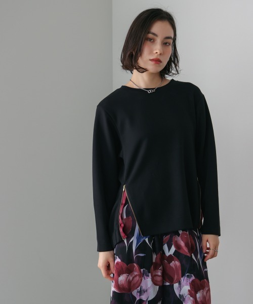 Bou Jeloud（ブージュルード）の「シルキーダンボールサイドファスナープルオーバー（スウェット・レディース・オフホワイト/杢グレー/ブラック/オレンジ・FREE）」の16枚目の写真