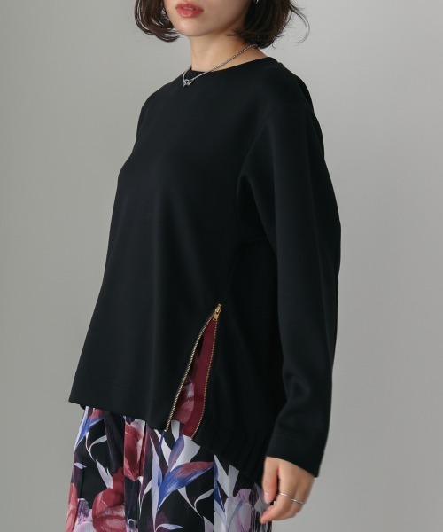 Bou Jeloud（ブージュルード）の「シルキーダンボールサイドファスナープルオーバー（スウェット・レディース・オフホワイト/杢グレー/ブラック/オレンジ・FREE）」の17枚目の写真