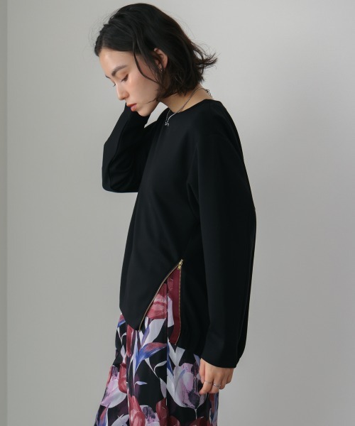 Bou Jeloud（ブージュルード）の「シルキーダンボールサイドファスナープルオーバー（スウェット・レディース・オフホワイト/杢グレー/ブラック/オレンジ・FREE）」の19枚目の写真