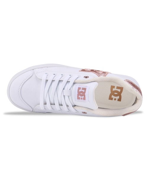DC SHOES（ディーシーシューズ）の「CHELSEA PLUS SE SN/DCレディースローカットスニーカー（スニーカー・レディース・ホワイト×ピンク/ウィート・25cm/24.5cm/24cm/23.5cm/23cm）」の5枚目の写真