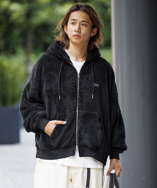 セール】限定展開 リラックスフィット ワンポイント シャギーフリース