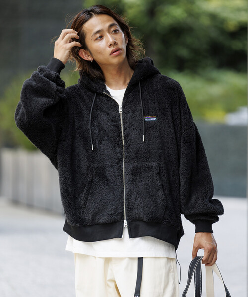 セール】限定展開 リラックスフィット ワンポイント シャギーフリース