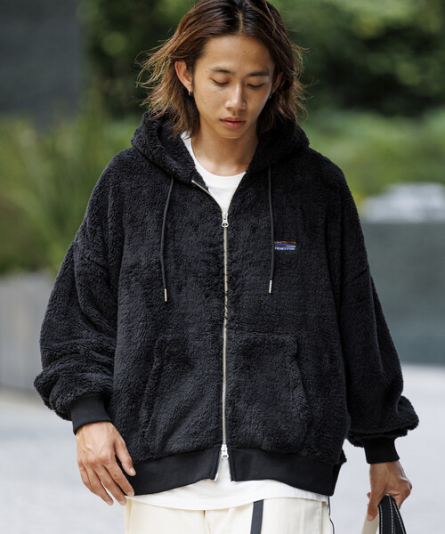 セール】限定展開 リラックスフィット ワンポイント シャギーフリース