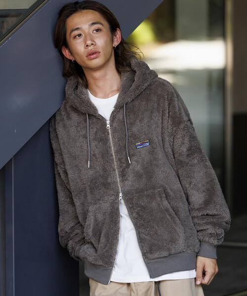 セール】限定展開 リラックスフィット ワンポイント シャギーフリース