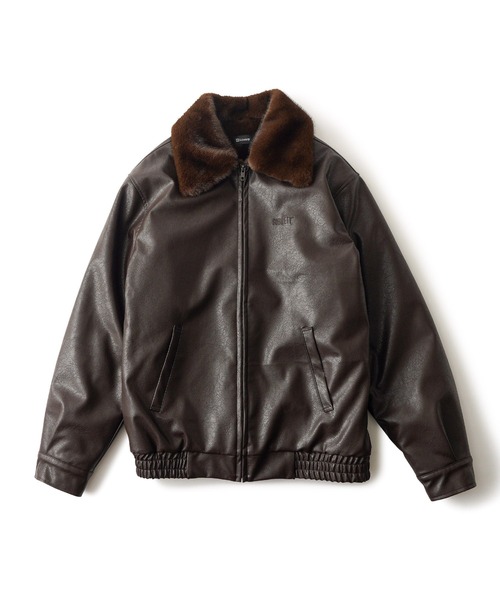 Subciety(サブサエティ)の「Fur lining faux leather jkt(ブルゾン・メンズ・ブラウン/ブラック・LARGE/MEDIUM/SMALL/X-LARGE)」の5枚目の写真