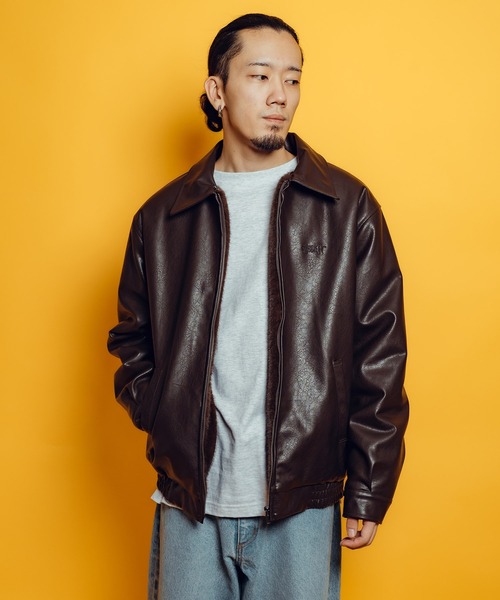 Subciety(サブサエティ)の「Fur lining faux leather jkt(ブルゾン・メンズ・ブラウン/ブラック・LARGE/MEDIUM/SMALL/X-LARGE)」の17枚目の写真