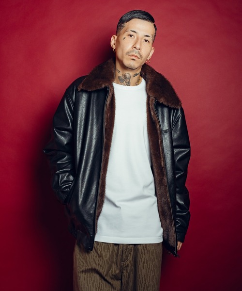 Subciety(サブサエティ)の「Fur lining faux leather jkt(ブルゾン・メンズ・ブラウン/ブラック・LARGE/MEDIUM/SMALL/X-LARGE)」の8枚目の写真