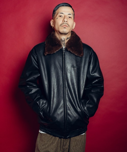 Subciety(サブサエティ)の「Fur lining faux leather jkt(ブルゾン・メンズ・ブラウン/ブラック・LARGE/MEDIUM/SMALL/X-LARGE)」の9枚目の写真