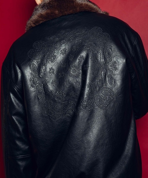 Subciety(サブサエティ)の「Fur lining faux leather jkt(ブルゾン・メンズ・ブラウン/ブラック・LARGE/MEDIUM/SMALL/X-LARGE)」の11枚目の写真