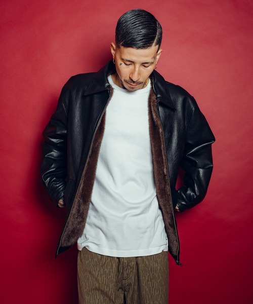Subciety(サブサエティ)の「Fur lining faux leather jkt(ブルゾン・メンズ・ブラウン/ブラック・LARGE/MEDIUM/SMALL/X-LARGE)」の13枚目の写真