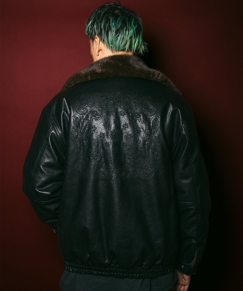 Subciety(サブサエティ)の「Fur lining faux leather jkt(ブルゾン・メンズ・ブラウン/ブラック・LARGE/MEDIUM/SMALL/X-LARGE)」の21枚目の写真