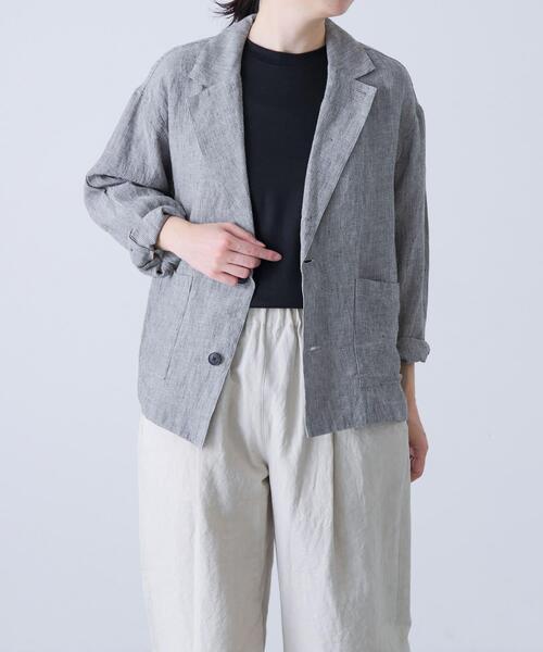 かぐれ(カグレ)の「リネンテーラードジャケット(その他アウター・レディース・グレー・FREE)」の21枚目の写真