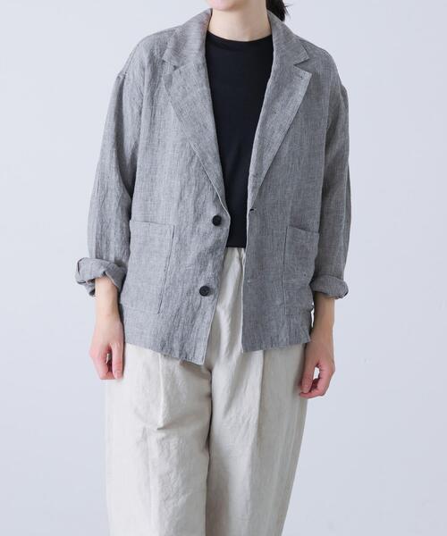 かぐれ(カグレ)の「リネンテーラードジャケット(その他アウター・レディース・グレー・FREE)」の20枚目の写真