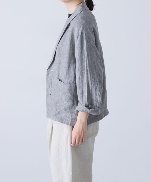 かぐれ(カグレ)の「リネンテーラードジャケット(その他アウター・レディース・グレー・FREE)」の19枚目の写真