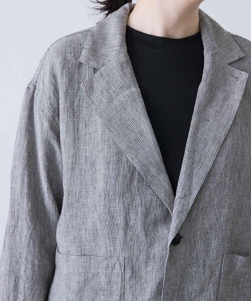 かぐれ(カグレ)の「リネンテーラードジャケット(その他アウター・レディース・グレー・FREE)」の10枚目の写真