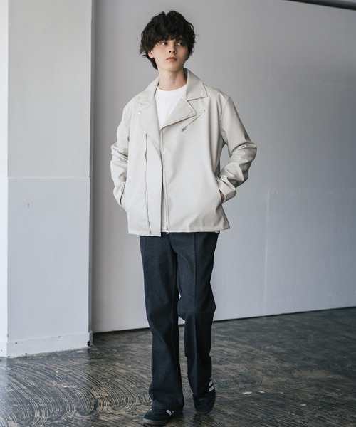 Rocky Monroe（ロッキーモンロー）の「PUレザーダブルライダースジャケット（ライダースジャケット・メンズ・ブラック/アイボリー/ブラウン・M/L/XL）」の22枚目の写真