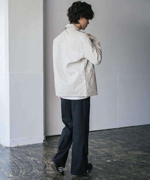 Rocky Monroe（ロッキーモンロー）の「PUレザーダブルライダースジャケット（ライダースジャケット・メンズ・ブラック/アイボリー/ブラウン・M/L/XL）」の17枚目の写真