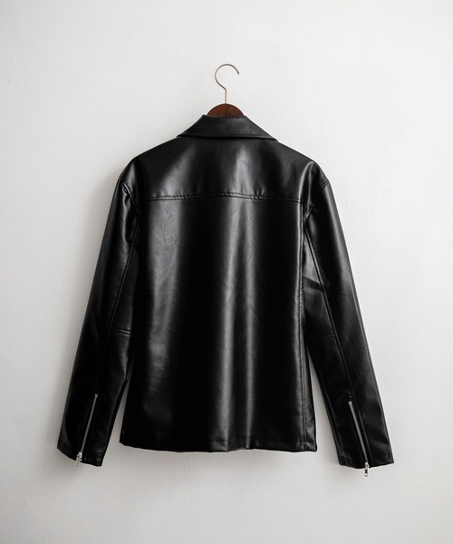 Rocky Monroe（ロッキーモンロー）の「PUレザーダブルライダースジャケット（ライダースジャケット・メンズ・ブラック/アイボリー/ブラウン・M/L/XL）」の10枚目の写真