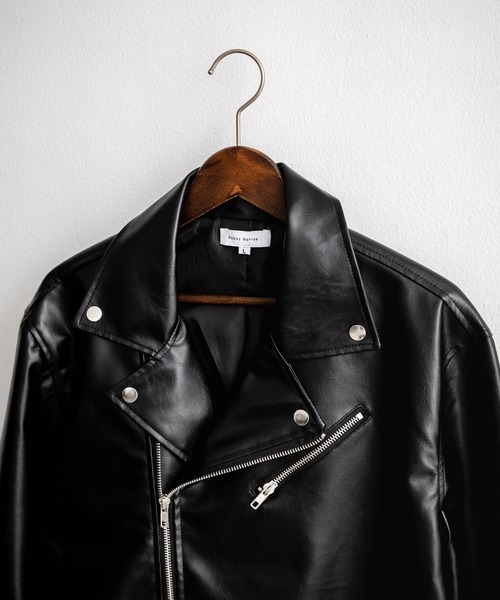 Rocky Monroe（ロッキーモンロー）の「PUレザーダブルライダースジャケット（ライダースジャケット・メンズ・ブラック/アイボリー/ブラウン・M/L/XL）」の5枚目の写真