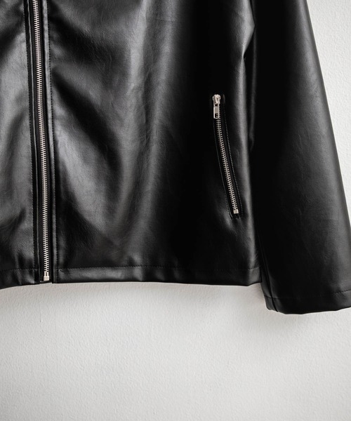 Rocky Monroe（ロッキーモンロー）の「PUレザーダブルライダースジャケット（ライダースジャケット・メンズ・ブラック/アイボリー/ブラウン・M/L/XL）」の11枚目の写真