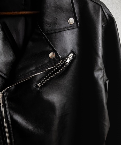 Rocky Monroe（ロッキーモンロー）の「PUレザーダブルライダースジャケット（ライダースジャケット・メンズ・ブラック/アイボリー/ブラウン・M/L/XL）」の8枚目の写真