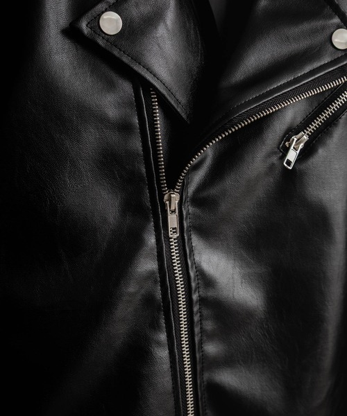 Rocky Monroe（ロッキーモンロー）の「PUレザーダブルライダースジャケット（ライダースジャケット・メンズ・ブラック/アイボリー/ブラウン・M/L/XL）」の9枚目の写真