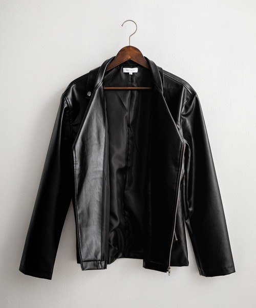 Rocky Monroe（ロッキーモンロー）の「PUレザーダブルライダースジャケット（ライダースジャケット・メンズ・ブラック/アイボリー/ブラウン・M/L/XL）」の4枚目の写真
