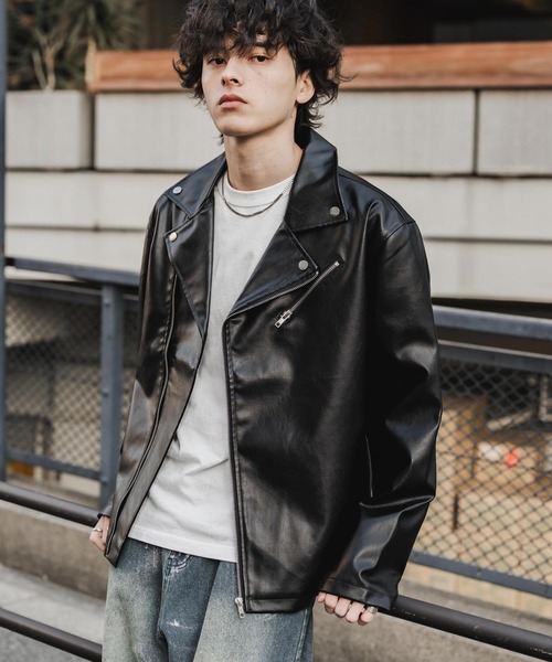 美品/XL位✨ダブル ライダースジャケット レザー 星 ブラック レザージャケット ダブルライダース 本革[品番：OE000007551]｜Rocky