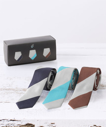 ZIP FIVE（ジップファイブ）の「ピュアシルク100%ネクタイ ギフト 3本セット ナロータイ（ネクタイ）」