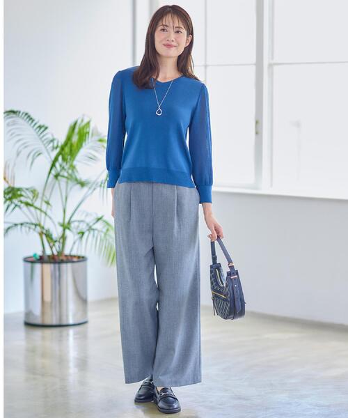Reflect（リフレクト）の「【すっきりシルエット】ワイドクロップドパンツ（その他パンツ・レディース・ブラウン系その他/ベビーピンク/ダークグレー/ブラック・17/13/11/09/07/05/15 ）」の6枚目の写真