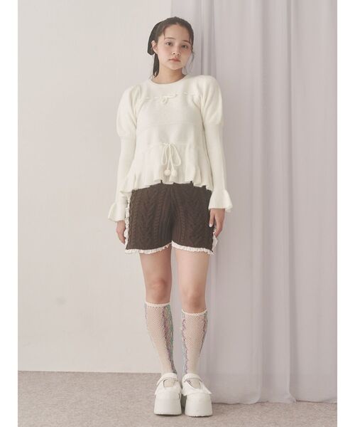 merry jenny(メリージェニー)の「フリルレースアップ厚底スニーカー(スニーカー・レディース・オフホワイト/ミント・MEDIUM/LARGE)」の9枚目の写真