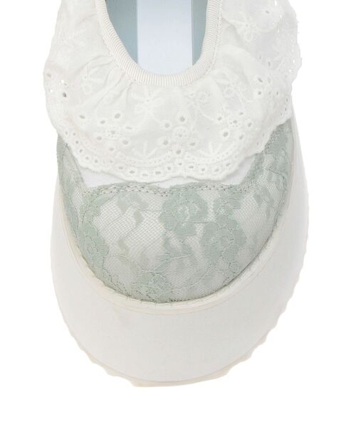 merry jenny(メリージェニー)の「フリルレースアップ厚底スニーカー(スニーカー・レディース・オフホワイト/ミント・MEDIUM/LARGE)」の19枚目の写真