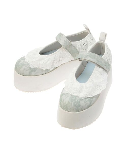 merry jenny(メリージェニー)の「フリルレースアップ厚底スニーカー(スニーカー・レディース・オフホワイト/ミント・MEDIUM/LARGE)」の20枚目の写真