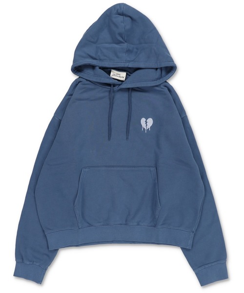 短丈スウェットパーカー/ハート/バックプリント/ワンポイント