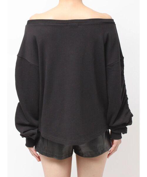 GYDA（ジェイダ）の「アームギャザーSymmetry GYDAオフショルスウェットトップス（スウェット・レディース・ブラウン/オフホワイト/ブラック・FREE）」の14枚目の写真