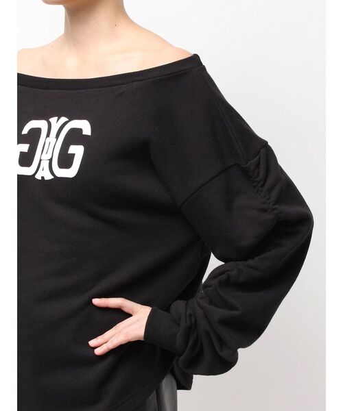 GYDA（ジェイダ）の「アームギャザーSymmetry GYDAオフショルスウェットトップス（スウェット・レディース・ブラウン/オフホワイト/ブラック・FREE）」の16枚目の写真