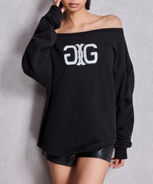 GYDA | アームギャザーSymmetry GYDAオフショルスウェットトップス(スウェット)