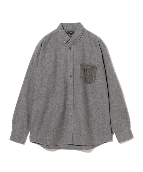 BEAMS(ビームス)の「ケーブルニットポケット シャツ(シャツ/ブラウス・メンズ・オフホワイト/チャコールグレー・M/L/S/XL)」の6枚目の写真