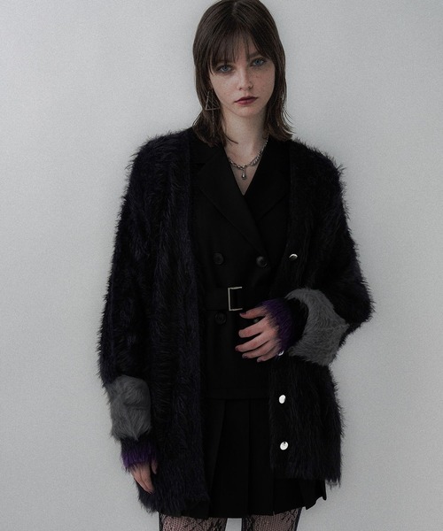 HARE(ハレ)の「ハイショクロングシャギーVネックカーディガン(HARE)(カーディガン/ボレロ・レディース・バーガンディー/ブラック/ブルー・FREE)」の16枚目の写真