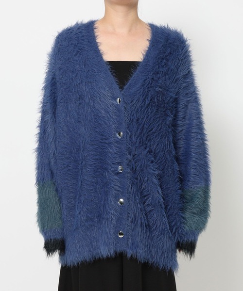 HARE(ハレ)の「ハイショクロングシャギーVネックカーディガン(HARE)(カーディガン/ボレロ・レディース・バーガンディー/ブラック/ブルー・FREE)」の18枚目の写真