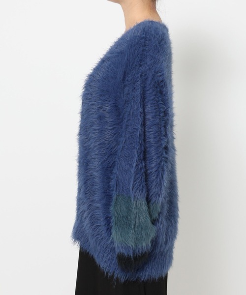 HARE(ハレ)の「ハイショクロングシャギーVネックカーディガン(HARE)(カーディガン/ボレロ・レディース・バーガンディー/ブラック/ブルー・FREE)」の20枚目の写真